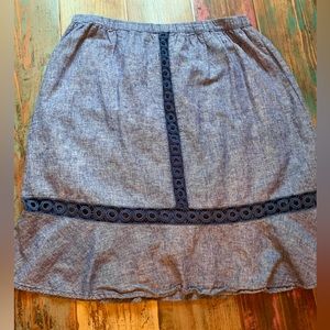 Blue Linen Skirt (L)